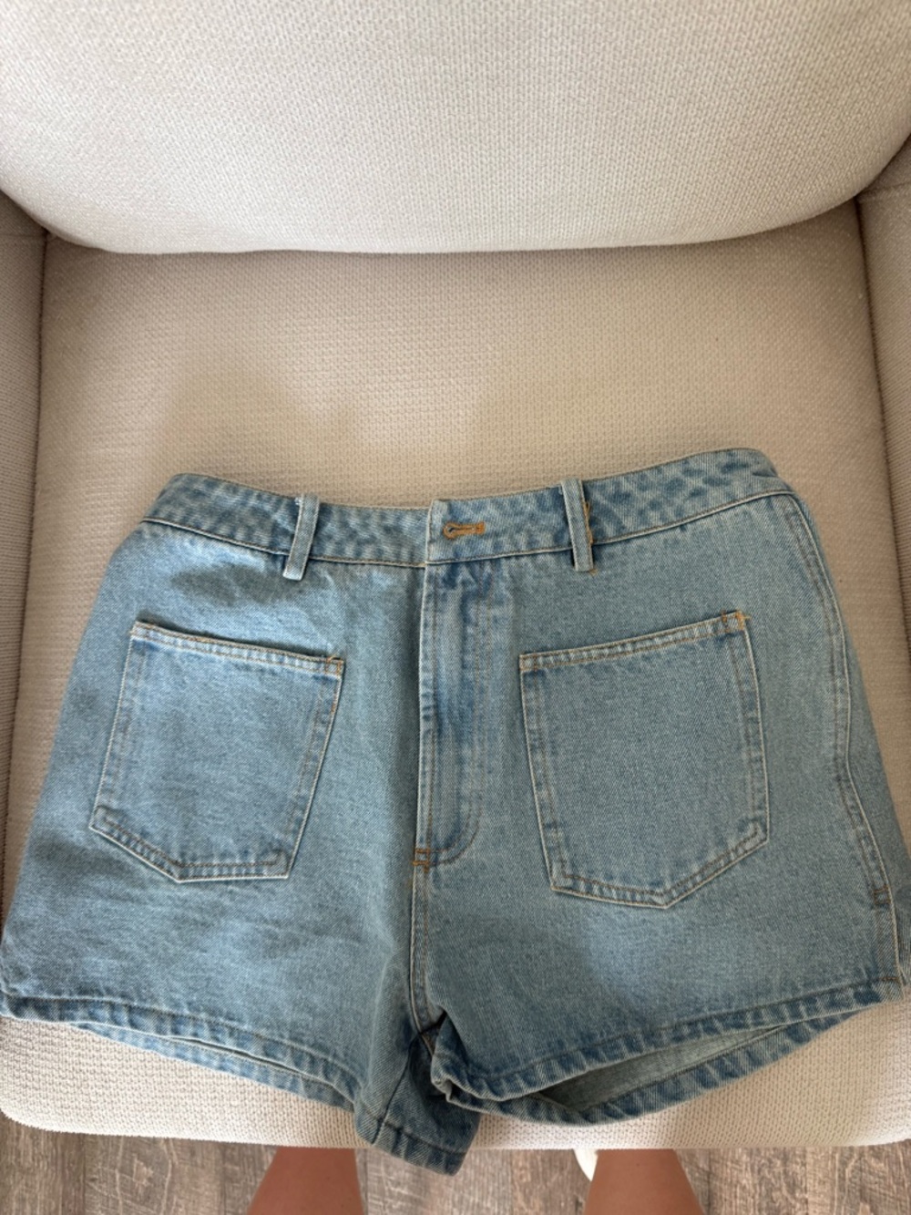 High-Rise Light Blue Denim Jean Shorts for Women